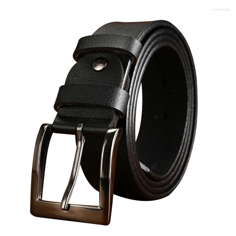 

Belts Luxury Fashion Print Leather Pin Buckle Men Belt Vintage Jeans Causal Pants, Black