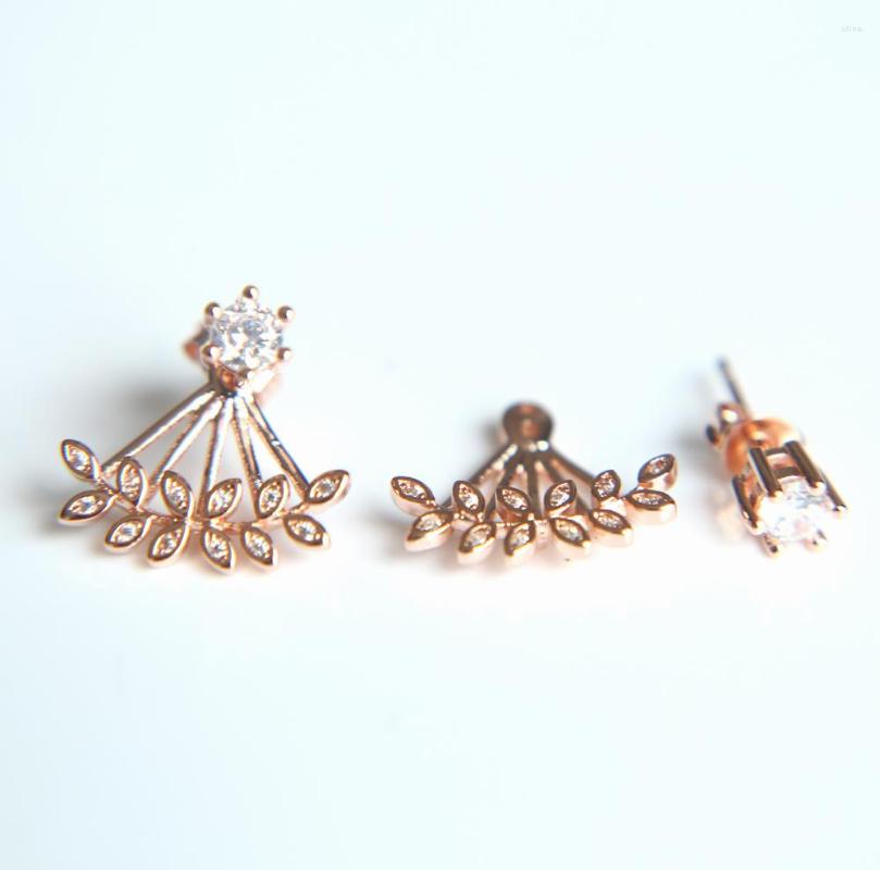 

Stud Earrings 2022 Fashion Bohemian Long Unique Leaf Micro Pave Cz For Women Jewelry Gift Oorbellen Pendientes Mujer Mod