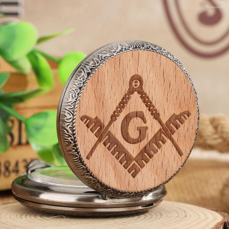 

Pocket Watches Masonic Watch Silver Men's Freemason Logo Pendant Quartz Practical Ladies Necklace Clock Exquisite Souvenirs Gift, Beech