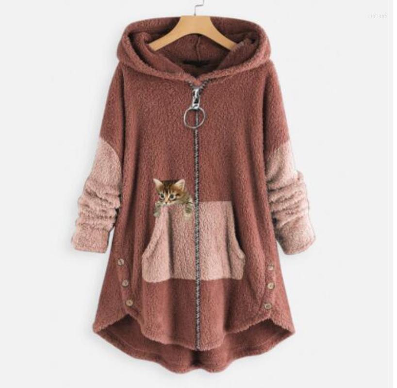 

Women's Jackets Autumn Winter Zipper Hooded Women Coats Oversized S-5XL Coat And Jacket