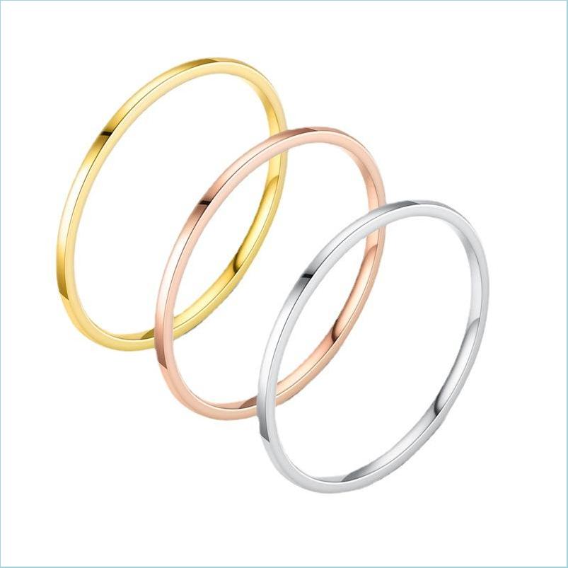 

Band Rings Simple 1Mm Thin Stainless Steel Couple Ring For Women Mens Fashion Classic Lover Finger Jewelry Birthday Gifts Drop Delive Dh6Of