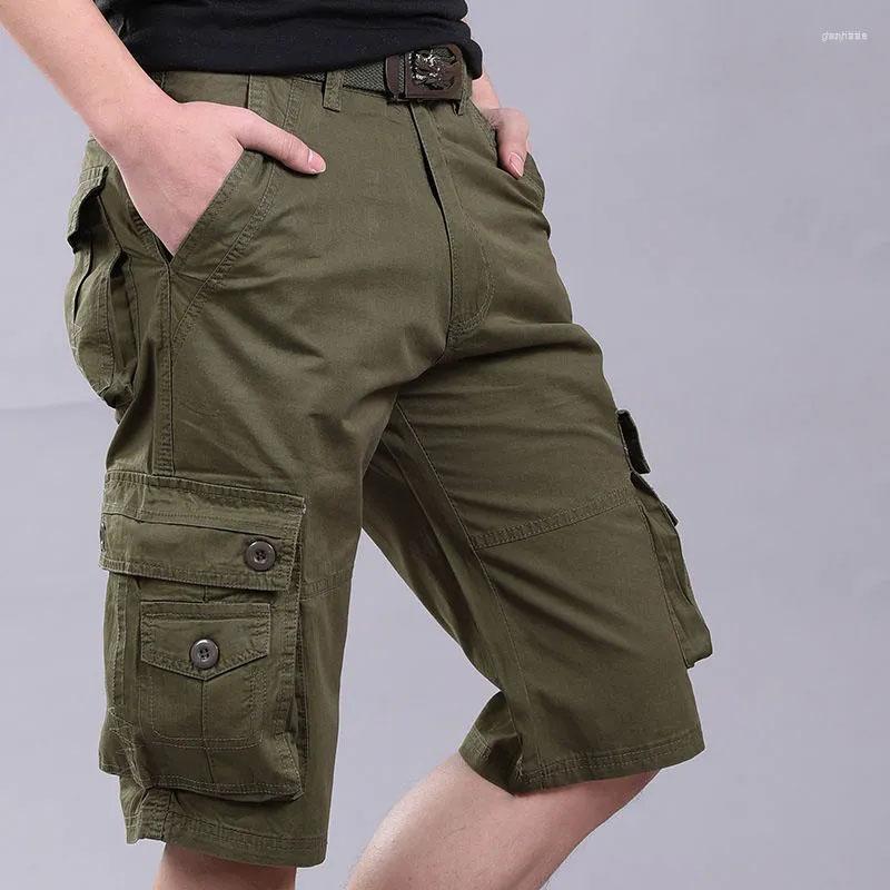 

Men's Shorts Men's Summer Cargo Men Cool Cotton Casual Loose Short Pants Men's Clothing Comfortable Multi-Pocket Beach, 9305 khaki