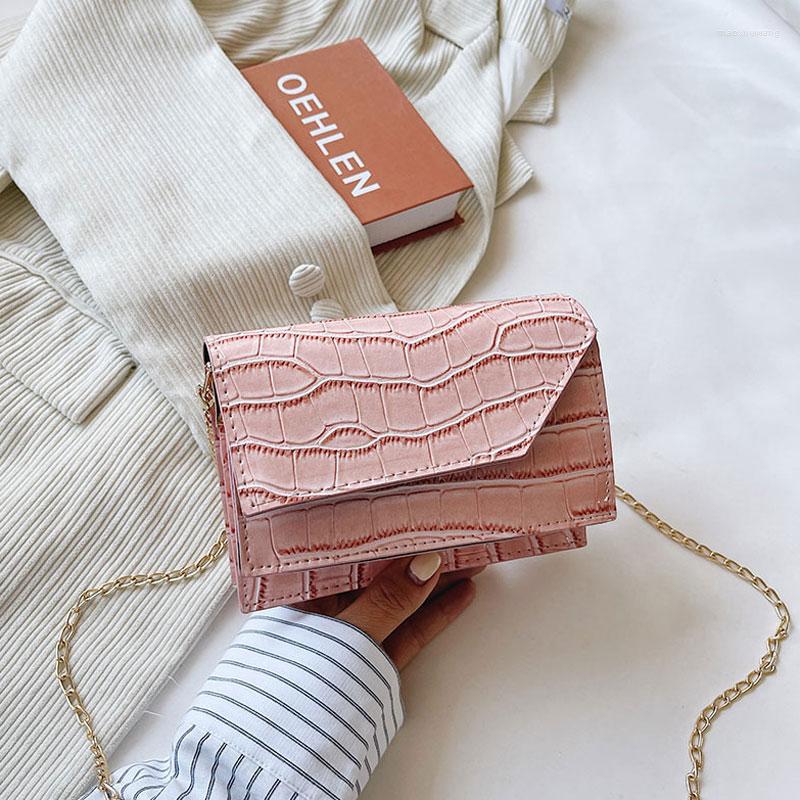 

Evening Bags Trend Stone Prints Small Handbags For Women High Quality Pu Leather Shoulder Bag Designer Chain Style Female Crossbody, Black