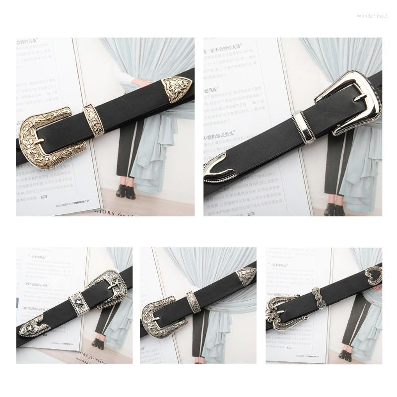 

Belts Fashion Womens Leather With Alloy Pin Buckle 1" Wide For Jeans Pants, Black