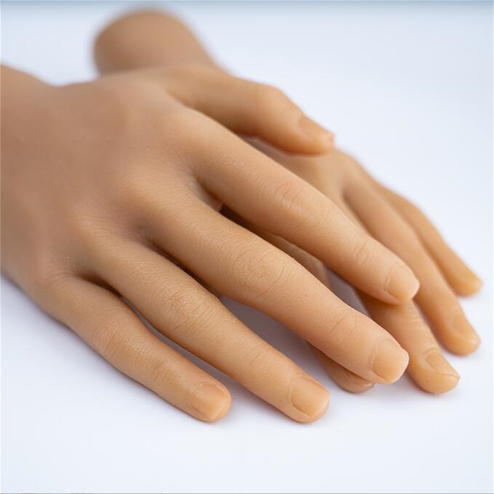 

Real 29cm Ring Jewelry Male Hand Mannequin Body Positioning Manicure Props Jewelry Art Complexion Halloween Finger Doll 1Pair E038