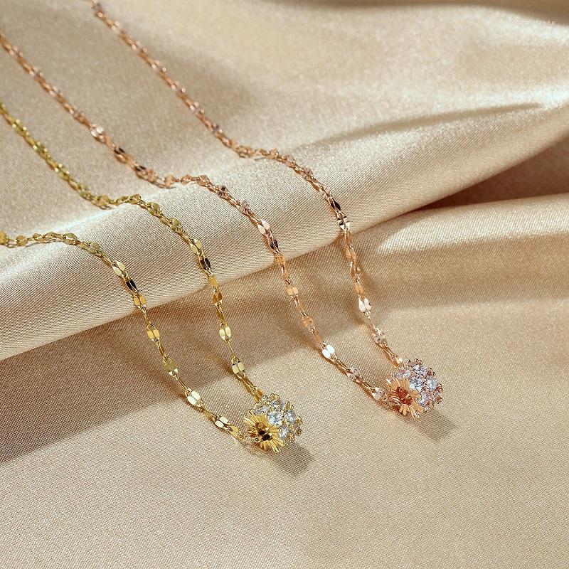 

Pendant Necklaces Fashion Zircon Pendants For Women Jewelry Rose Gold Color Female Clavicle Necklace