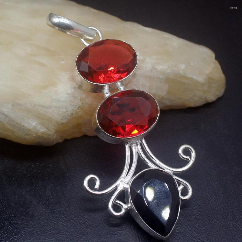

Pendant Necklaces Gemstonefactory Jewelry Big Promotion Single Unique 925 Silver Rose Toapz Black Onyx Lady Women Necklace 20220121