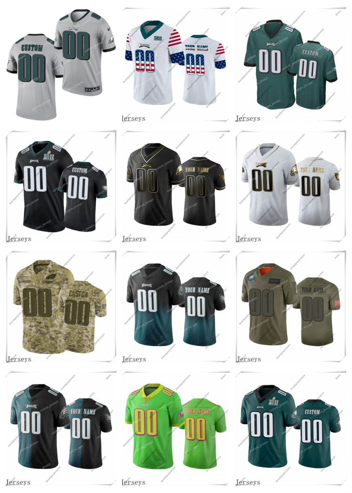 

Custom Philadelphia''Eagles''Any Name 2 Hurts 6 Smith 10 Jackson 11 Wentz 11 Brown 31 Mills 36 Ford 65 Johnson 91 Cox 99 Davis''NFL''Football Jerseys, 14