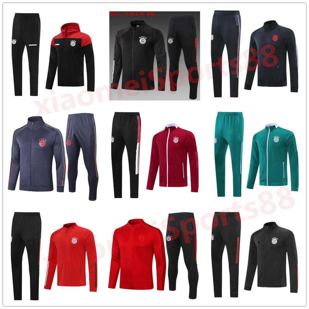 

New 21 22 adult Bayern Long sleeve tracksuit jacket survetement 2021 2022 sane LEWANDOWSKI GNABRY MULLER KIMMICH munich football jackets, As shown in illustration
