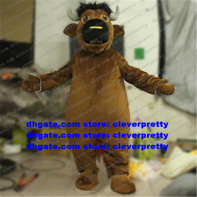 

Brown Kerbau Buffalo Bison Mascot Costume Ox Bull Cow Cattle Calf Cartoon Character Soliciting Business Highs Qualitys zx2203, As in photos