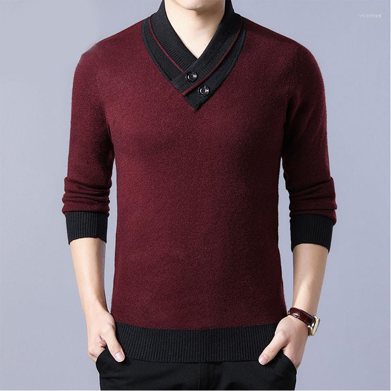 

Women's T Shirts Stitch V Neck Knitted Shirt Men Classic Basic Tee Long Sleeve Spring Autumn Tops Quality Clothes, Black