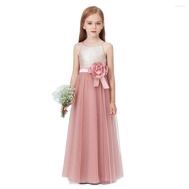 

Girl Dresses Tulle Flower Dress Party For Wedding Birthday Ball Gown First Holy Communion Prom Junior Bridesmaid, Black