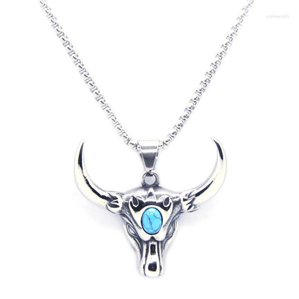 

Pendant Necklaces Design Bull Head 316 Stainless Steel Fashion Cool Ladies Man Horn Skull Necklace