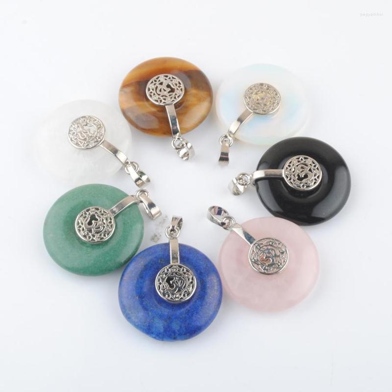 

Pendant Necklaces Wholesale Mixed 5Pcs Jewish Hexagram Tree Charms Healing Dangle Pendants Jewelry Natural Stone Bead Lapis Obsidian Opal