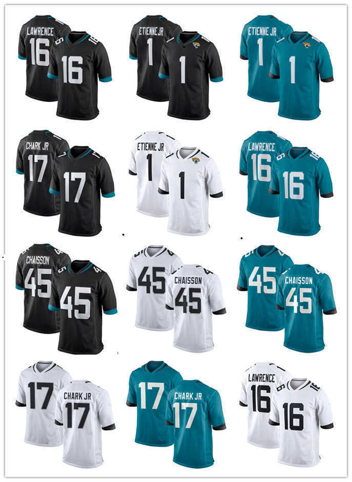 

2022 Football Jerseys custom men women youth Jacksonville''Jaguars''Jersey 16 Trevor Lawrence 1 Travis Etienne JR 17 D.J. Chark 45 K'Lavon Chaisson Football Jerseys, Color