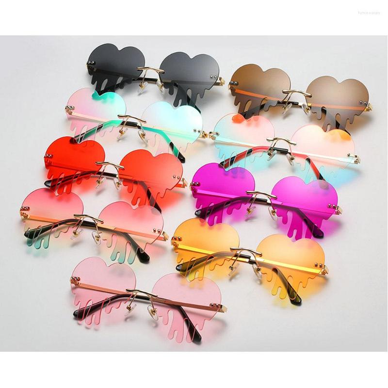 

Sunglasses Rimless Color Women Frameless 2022 Gold Brown Metal Frame Round Small Sun Glasses Summer Shades For Ladies UV400 NX