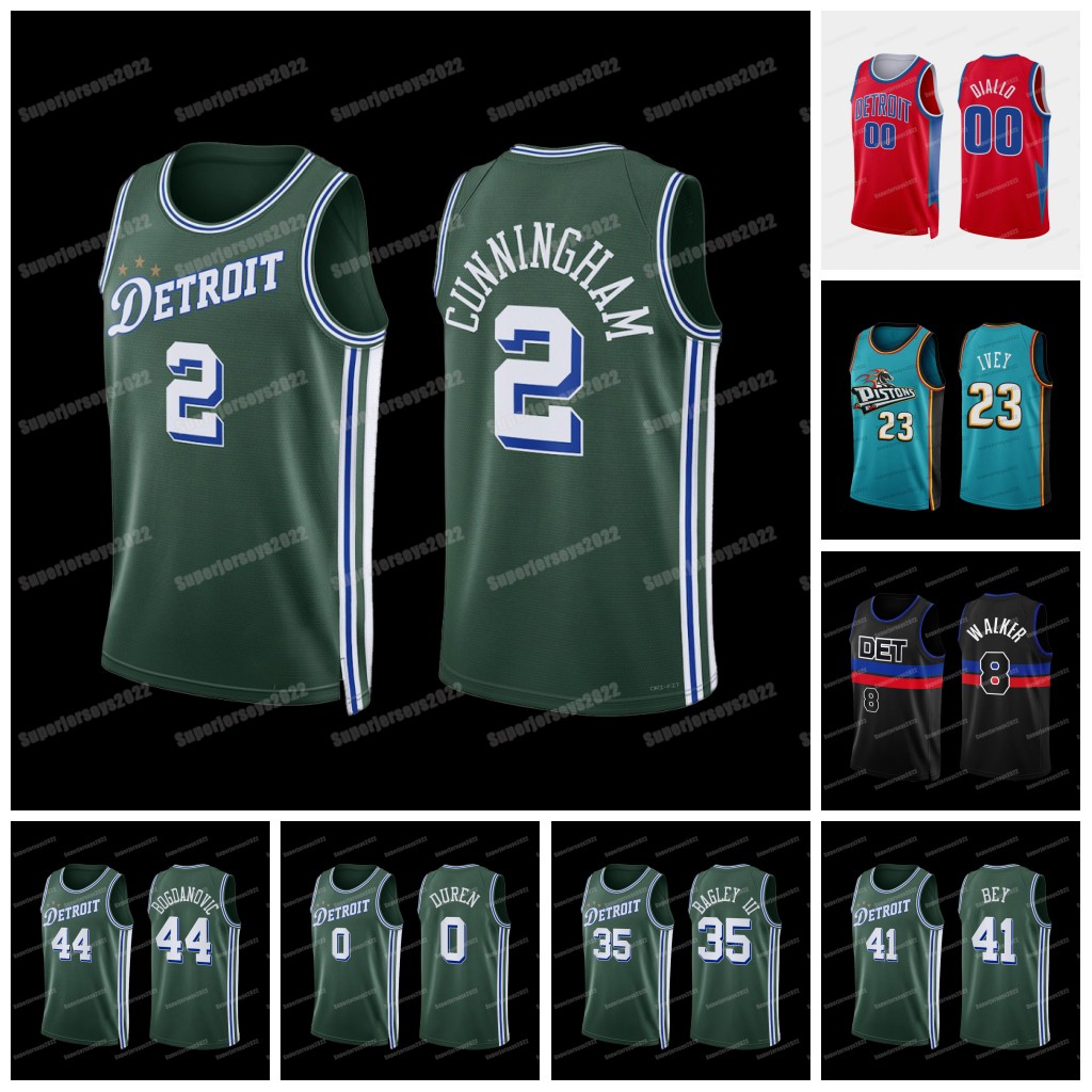 

Custom Cade Cunningham Piston City Basketball Jersey Jaden Ivey Saddiq Bey Bojan Bogdanovic Isaiah Stewart Jalen Duren Marvin Detroits Bagley III Alec Burks, White no.6 patch