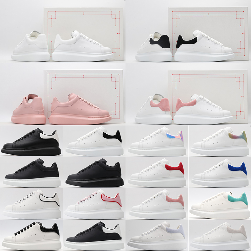 

Designer Oversized Casual Shoes Women Men Leather Lace Up alexander mc queen Luxury Velvet Suede Espadrilles Trainers womens Platform White Black Pink Casuals Shoe