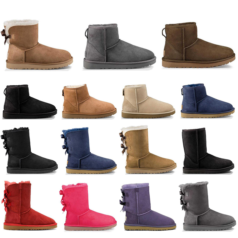 

2022 winter women shoes snow boots black chestnut brown pink purple grey dark blue girls ladies Australia boot Australian Fur ankle boots, #13