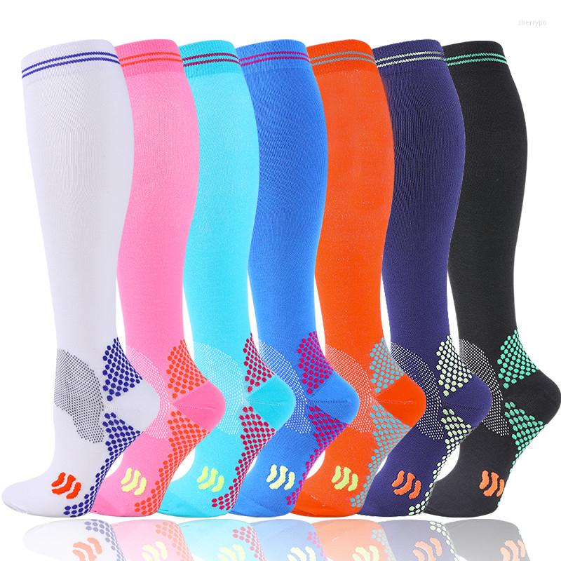 

Men's Socks Available In Seven Colors Unisex Compression Stockings Mid-tube Relieve Leg Muscle Fatigue Gently Promote Blood Circulation, Ys001-156-skyblue