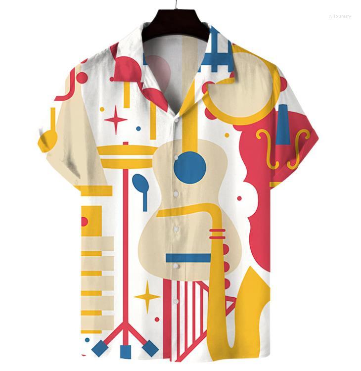 

Men's Casual Shirts Cuban Collar Short Sleeve Shirt Cardigan Cross-border Foreign Trade Holiday Style Men's Beach, Auburn