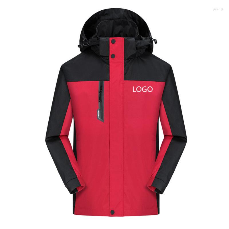 

Men' Tracksuits Spring 2022 Couple Stormsuit Color Matching Hooded Waterproof Jacket Windproof Mountaineering Suit Fixed Finger Uniform, Black