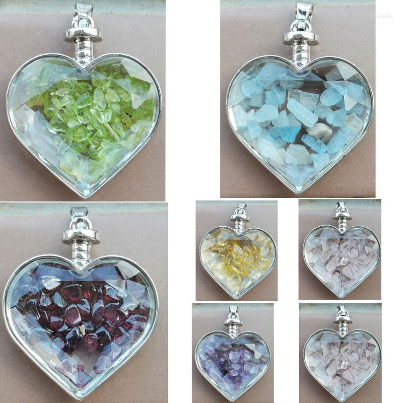 

Pendant Necklaces Garnet Crystal Heart Bottle Bead 1pcs WFH998