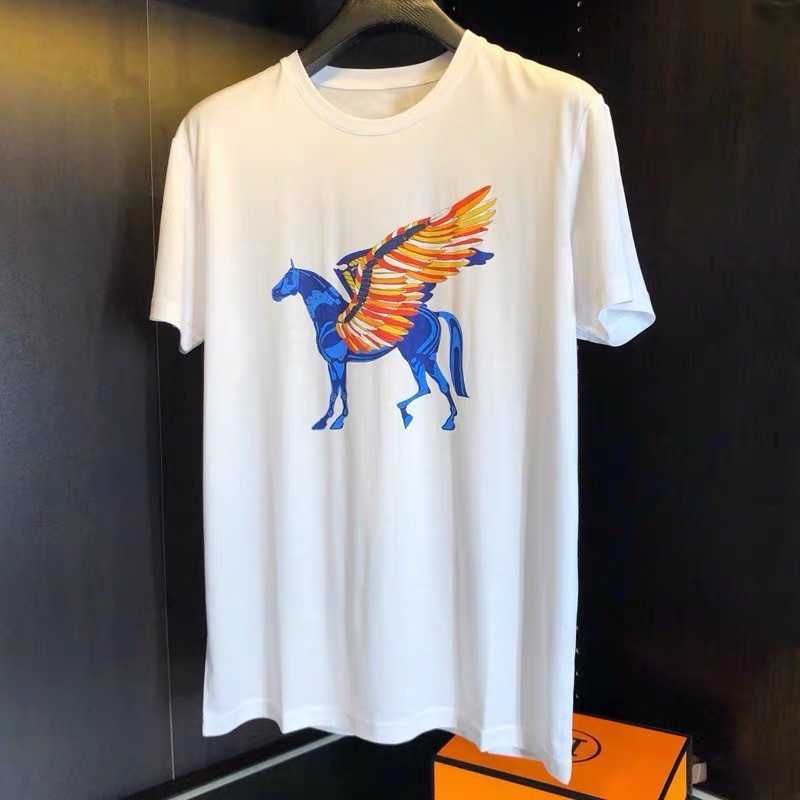 

Luxury H designer t shirt mens sweatshirt Pegasus print short sleeve T-shirt men women cotton short sleeved tshirt lovers pullover tee 4xl 5xl, White