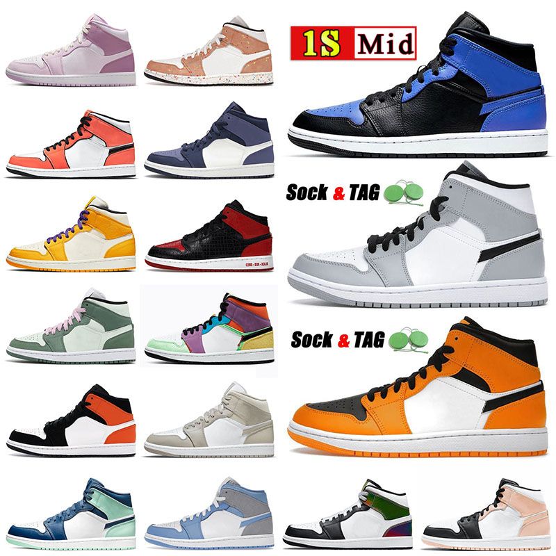 

Jumpman 1s Taxi Yellow Basketball Shoes Fashion Mens Womens Multi Color Hyper Game Royal University Blue Berry Digital Pink Apricot Orange Light Smoke Grey Sneakers, C11 36-47 mid university blue grey
