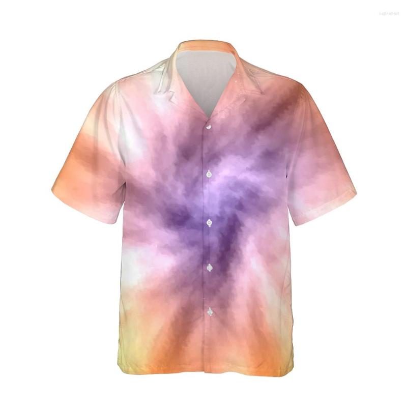 

Men' Casual Shirts Summer 3D Colorful Geometric Tie Dye Print Short Sleeve Mens Hawaiian Harajuku Abstract Male Fashion Loose Camisa, 010