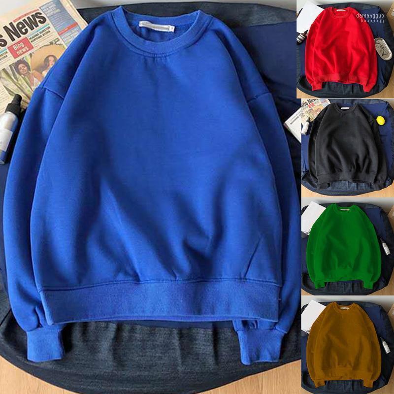 

Women' Hoodies Women' & Sweatshirts 2022 Women Men Couple Clothes Lovers Casual Tops Solid Color Fashion Round-Neck Long Sleeve, White