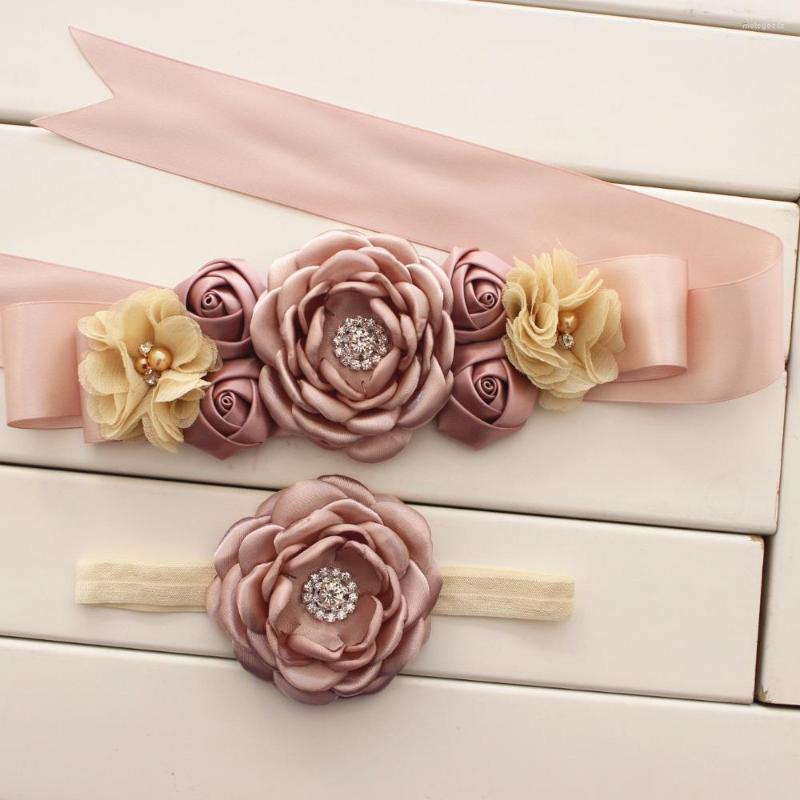 

Belts Fashion Flower Sash Girl Woman Belt Matching Burned Fabric Wedding 8colors, Blue