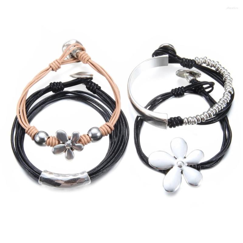 

Charm Bracelets Jewelry Zinc Alloy Leather Bracelet Adjustable Rope Chain Europe And The United States Fashion Wrist Trend