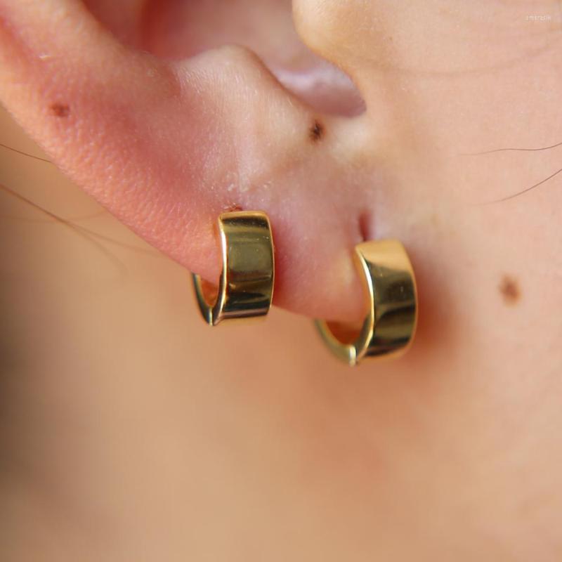 

Dangle Earrings 2022 High Polish Gold Color Earring Circle Delicate Teen Girl 925 Fine Silver Mini Tiny Clip On