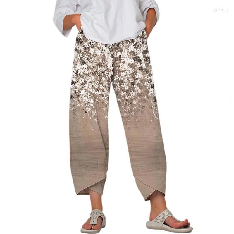 

Women's Pants Women's & Capris Women Trendy Elastic Waist Wide Leg Harem Comfy Workout For Shopping, Khaki