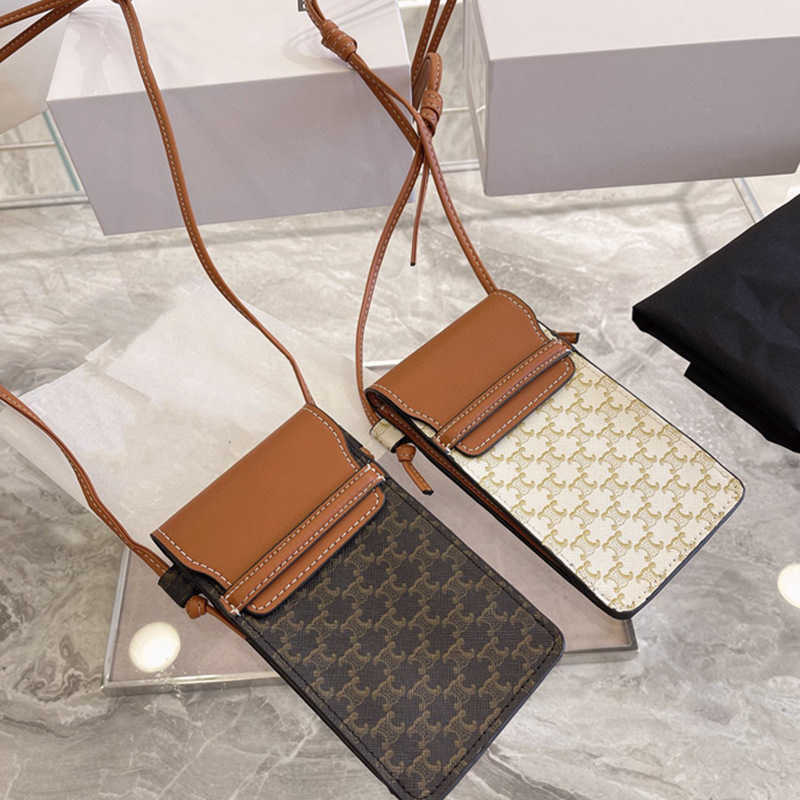 

Leather Designer Bags Celinns Luxury Handbag Brand Triumphal Arch Bag Female Old Flower Mini New Summer Net Red Cross Wallet