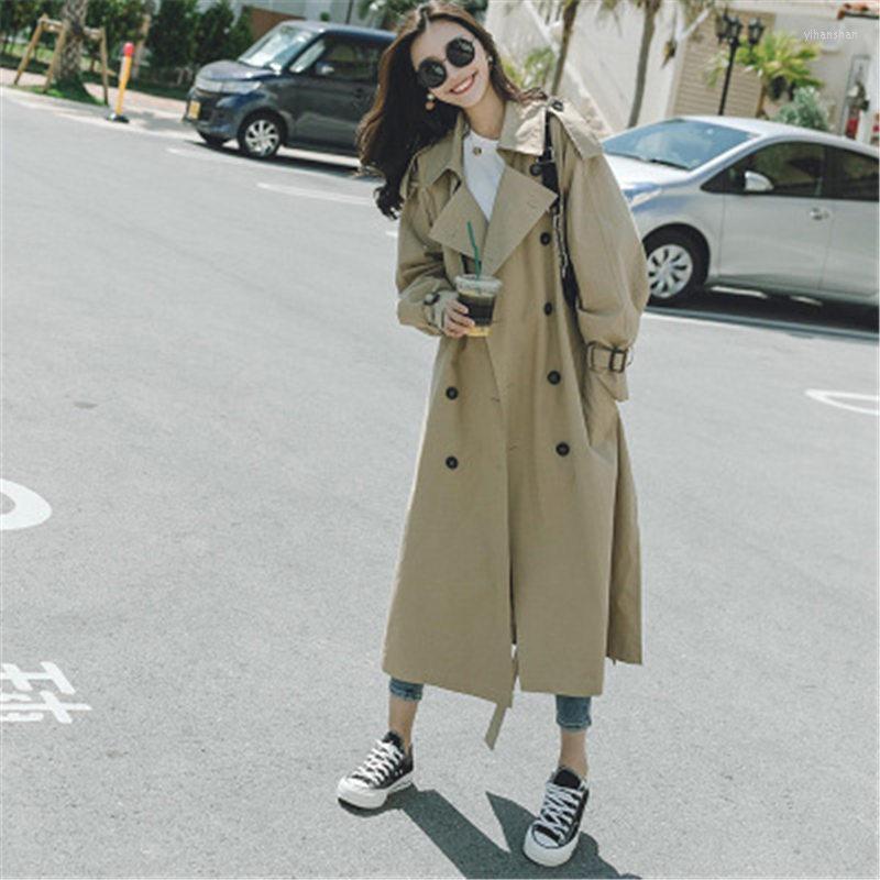 

Women' Trench Coats Windbreaker Fashion Notched Collar Coat Casual Long Sleeve Sashes Autumn Thin Loose Outerwear 689, Kaqi