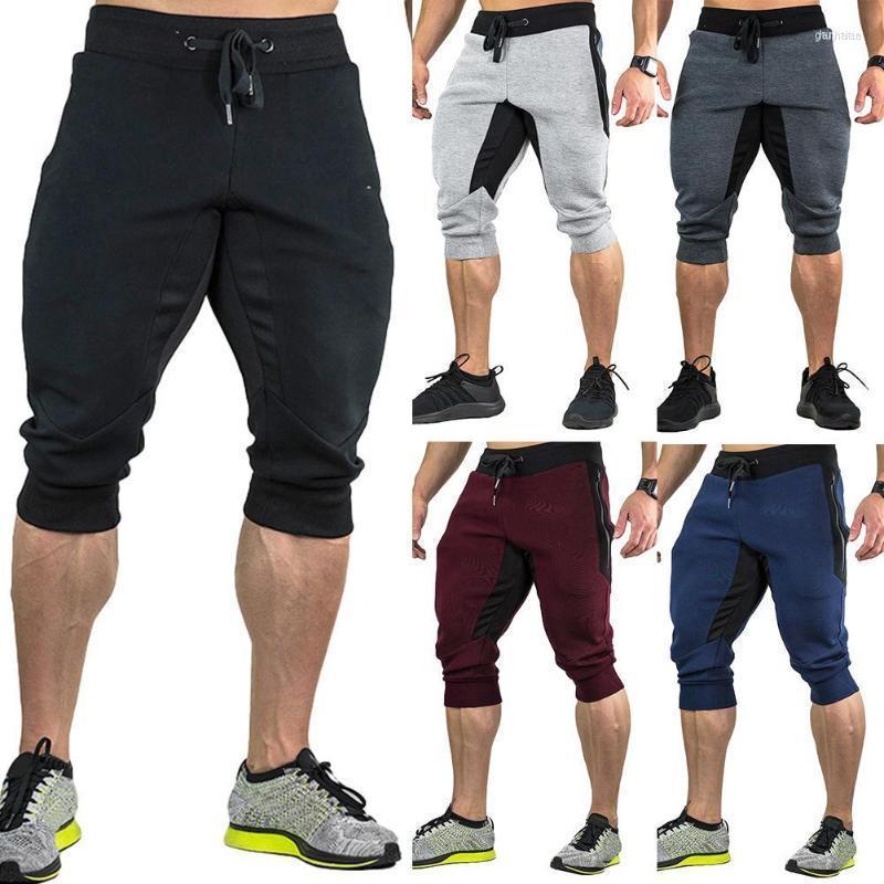 

Men's Shorts Men's Men Casual Color Block Pockets Drawstring Capris Trousers Loose Sports ShortsMen's, Light gray