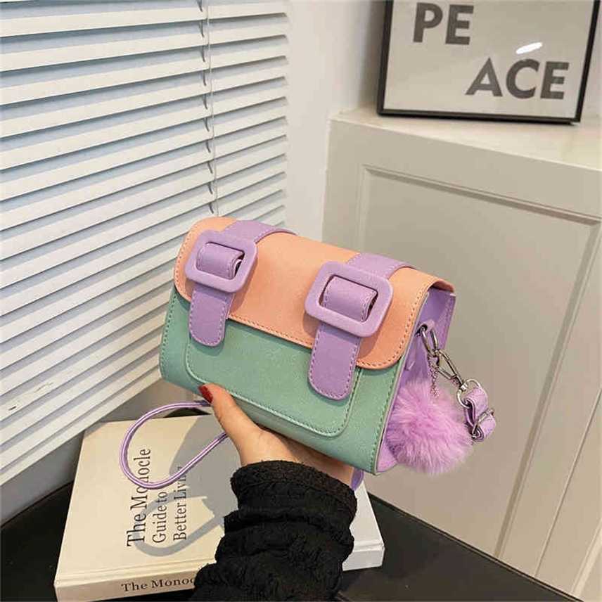 

Mini Cambridge bag macarone women's 2022 season new fashion sling one Shoulder Messenger Bag contrast color postman Handbags, Orange