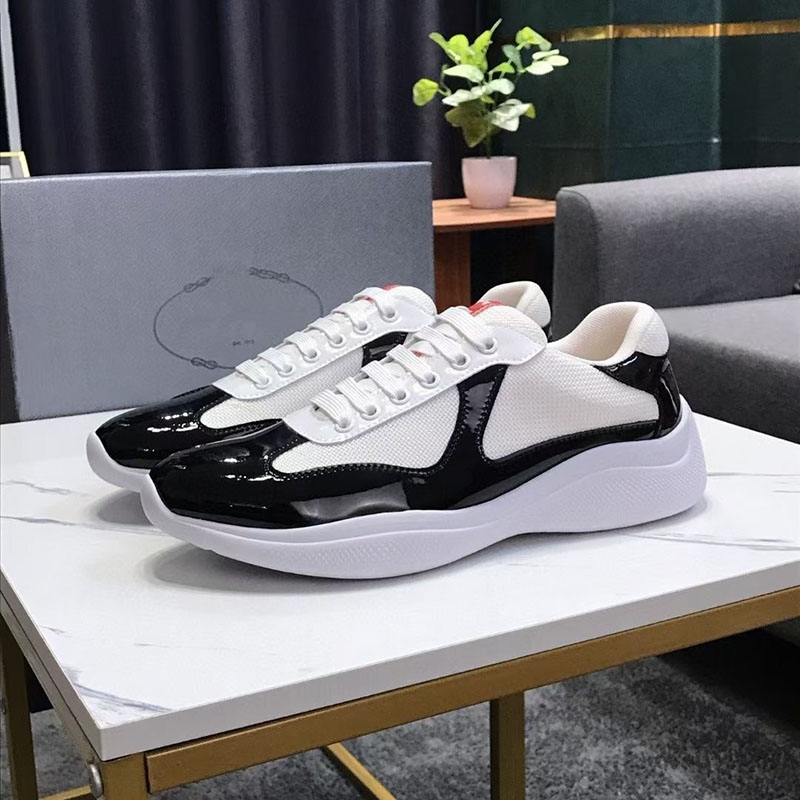 

2022selling Men Fashion Casual Shoes America's Cup Design Patent Leather and Nylon Luxy Sneakers mens shoe kjh000002