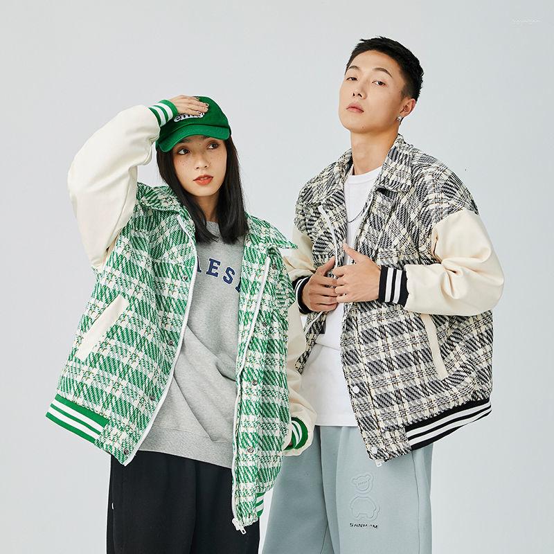

Men's Down 2022 Winter Baseball Cotton-Padded Clothes Keep Warm Thicken Waterproof Parkas Casual Snow Jacket Plaid Printing Coats, Black