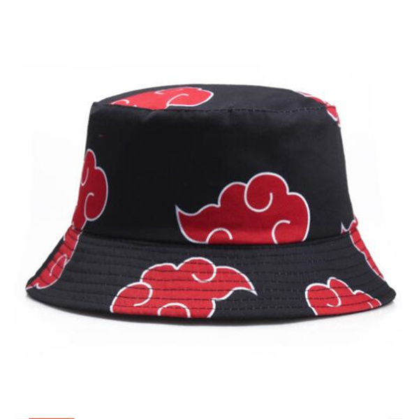 

Outdoor Sunscreen Bucket Hat Men's Caps Japanese Art Cartoon Print Cloud Fisherman Hat Women's Hats Basin Cap GC1796, Black