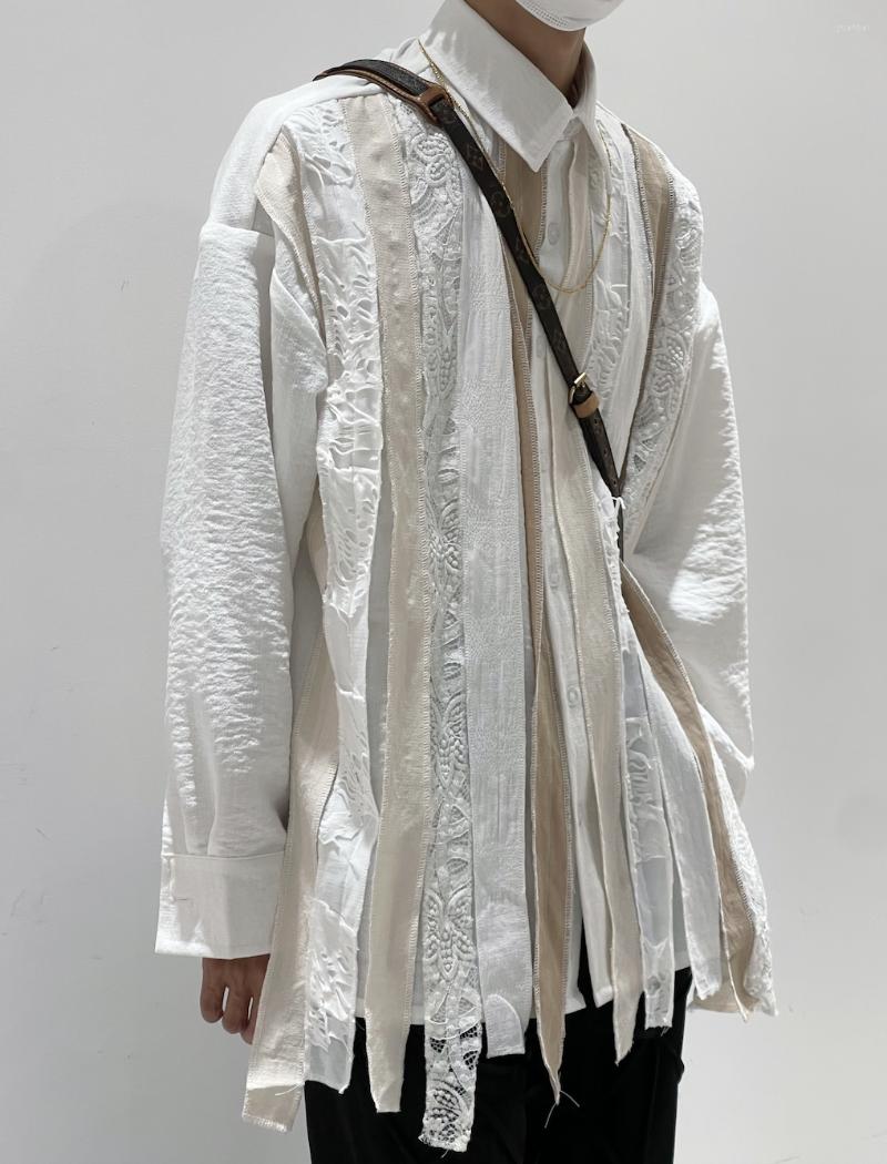 

Men's Casual Shirts Cs128 Fashion Men's 2022 Runway Luxury European Design Party Style Clothing, White