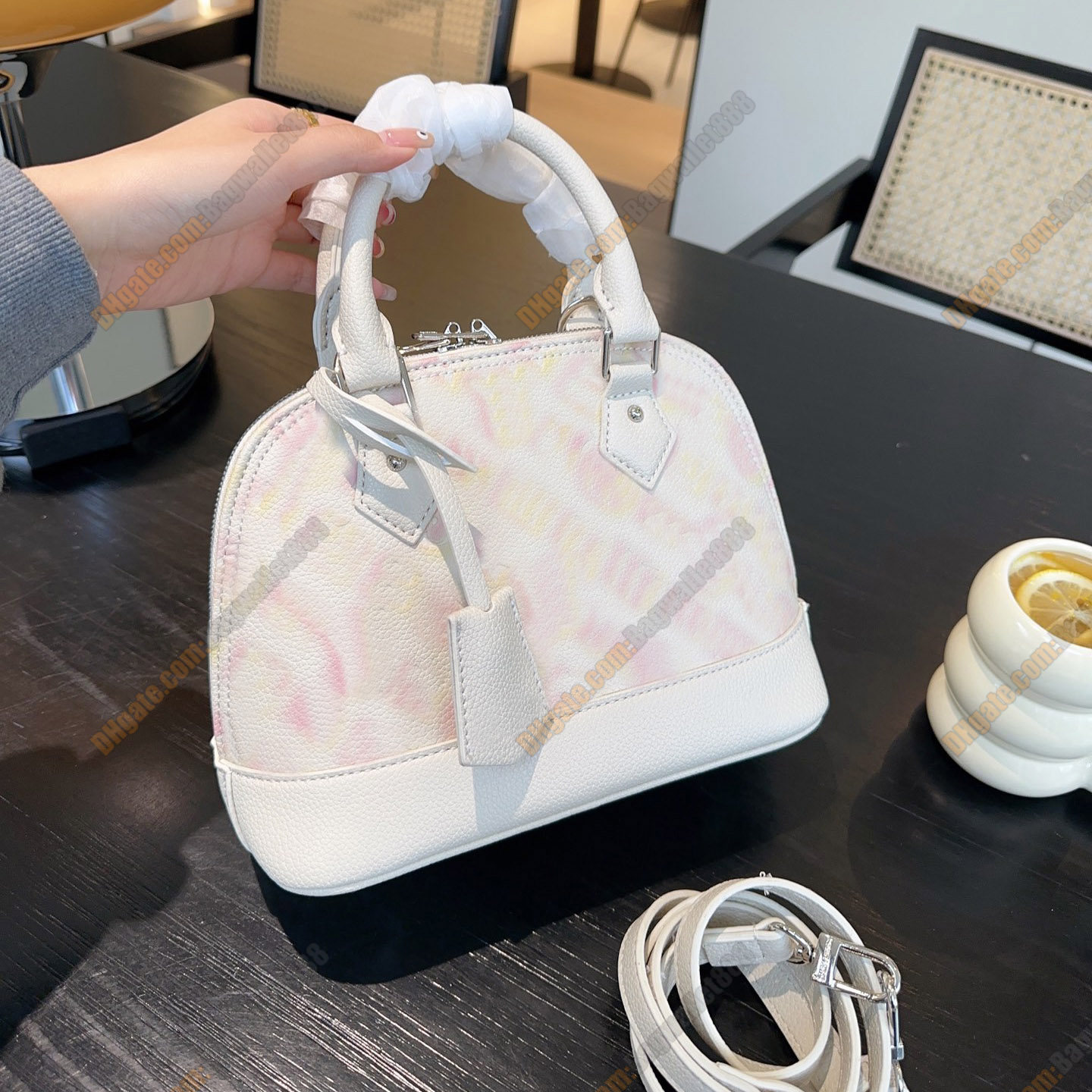 

Designer SHELL Bag for Women Floral Printed Gradient Ladies Wallets Tote Leather Crossbody Bags Small Shoulder Messenger Purse Fashion Daily Work Travel Handbags, #1