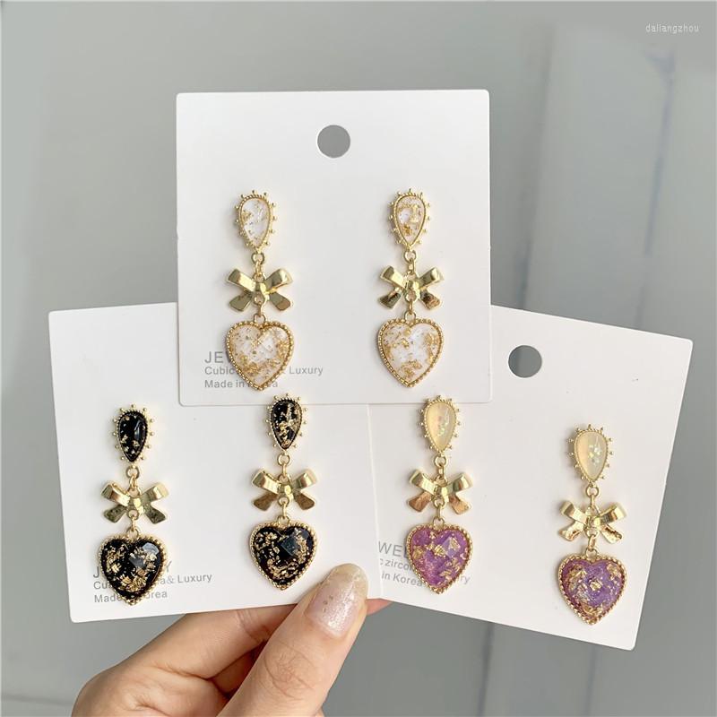 

Stud Earrings 2022 Latest Fashion Korean Girl Dream Love Drop Bow Resin Earring Ear Clip Female Wholesale