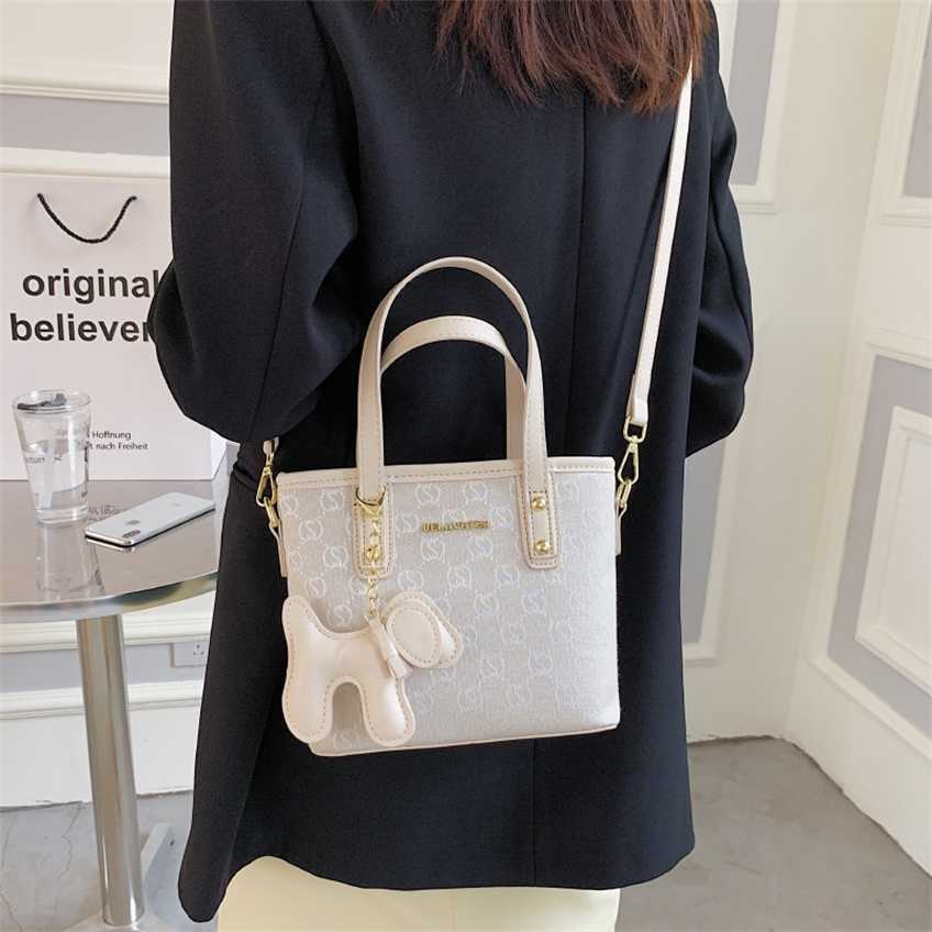 

Handbag Printed women's autumn new handbag fashion Messenger Tote Bag, White