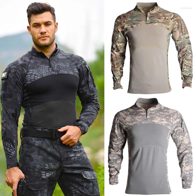 

Men's Polos Hiking T-shirts Mens Camouflage Tactical Military Clothing Combat Shirt Assault Long Sleeve Tight T Army Costume, Jungle typhon