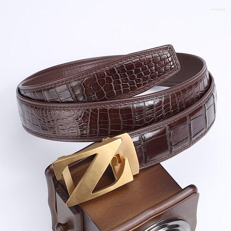 

Belts 2022 Letter Z Business Men's Belt High Quality Leisure Stainless Steel Buckle Fashion Luxury Crocodile Leather For Men, Black