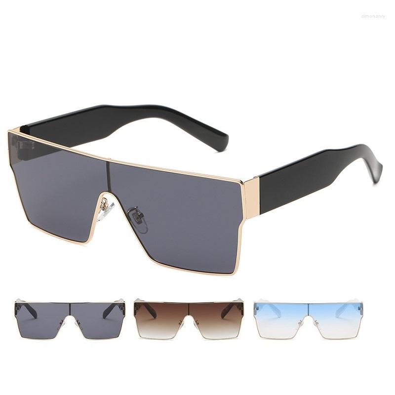

Sunglasses Big Shape Square Oversize Flat Top Gradient UV Protection Women One Piece Lens Shades Retro Vintage Sun Glasses