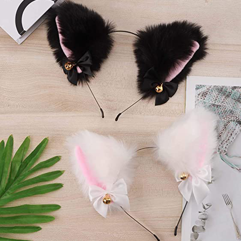 

10pcs Cat Ears Headband Cosplay Girl Plush Furry Neko Ears Cosplay Costume Party Headbands for Women Girls Kids, D 1